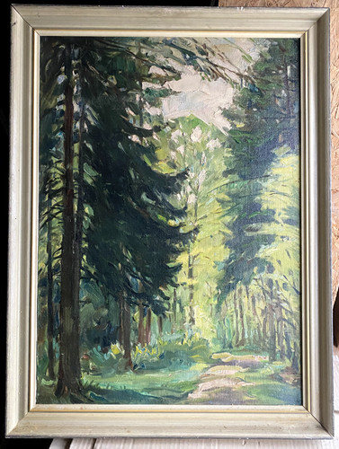 Oil painting clearing meadows - painting,